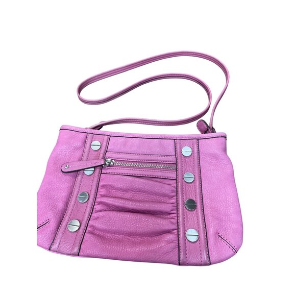 b. makowsky Handbags - B. Makowsky Womans Pink Leather Crossbody Shoulderbag SKU 9489